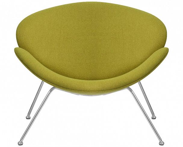 Кресло дизайнерское DOBRIN EMILY (светло-зеленая ткань AF3, хромированная сталь) - Вид 6