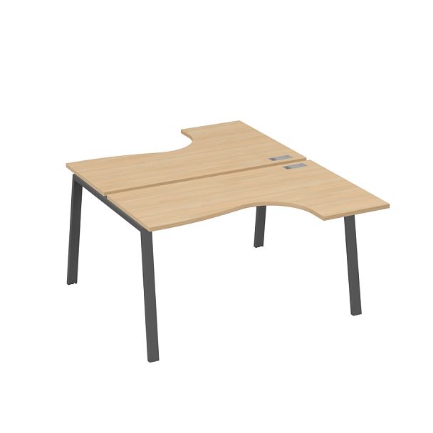 Рабочая станция TRE (2х140) столы Классика эргономичные A4 А4 Б3 181  БП натуральный дуб / металлокаркас антрацит - Вид 1