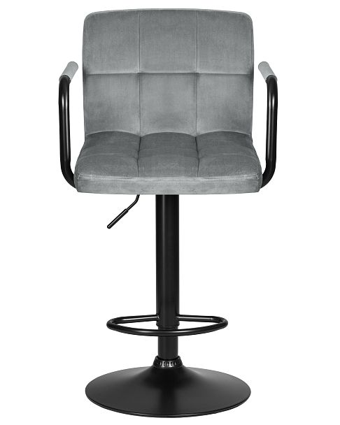 Стул барный DOBRIN KRUGER ARM BLACK (серый велюр (MJ9-75)) - Вид 6