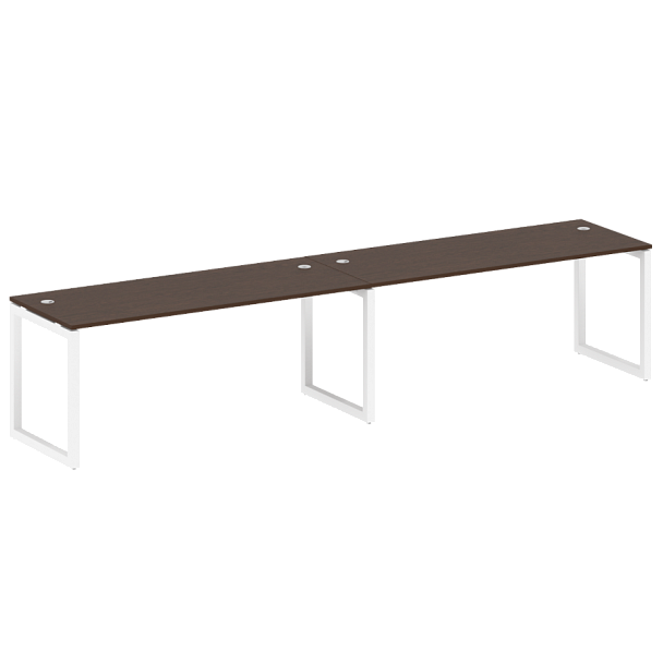 Metal System Quattro Р. ст. на 2 раб. места на О-образном м/к 50БО.СМ-2.5 Венге/Белый металл 3600*720*750 - Вид 1