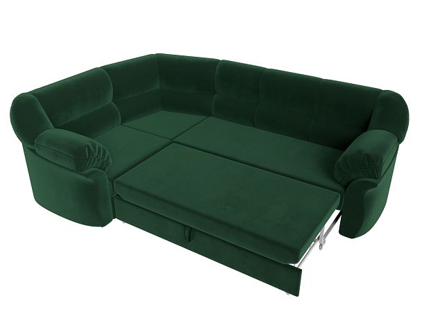 Диван угловой Карнелла левый (полностью велюр зеленый) - Вид 7