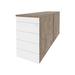 Onix Тумба двойная приставная/опорная (TIP-ON) O.TPO-2.8 TIP Тиквуд темный/Белый бриллиант 432*1635*750 - Фото предпросмотра