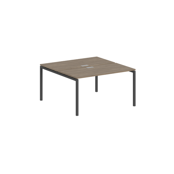 Рабочая станция Sigma 1600х1438х750 / профиль: 40х40 антрацит; столешница: дуб темный - Вид 1