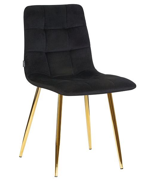 Стул обеденный DOBRIN ALEX (золотые ножки, черный велюр (V108-77), ) - Вид 1