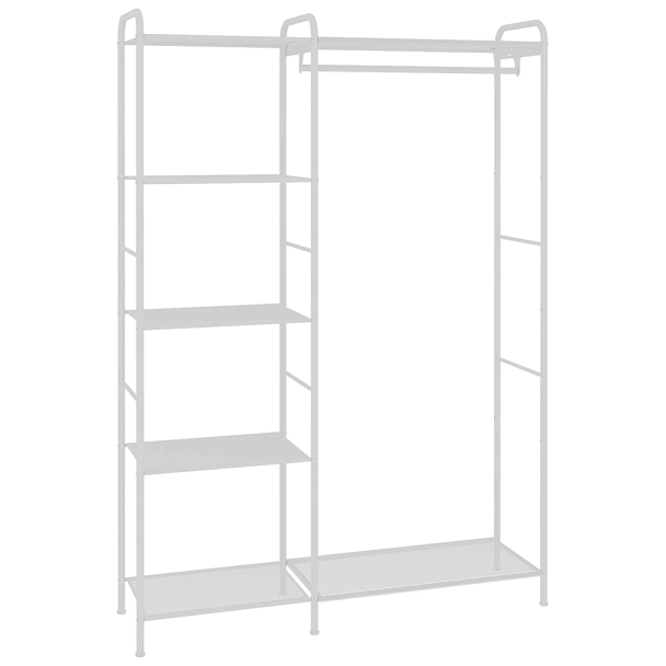 Вешалка-стеллаж "Валенсия-1", 1555х1090х300 мм, 7 полок, металл, белая, ГСВ1 Б - Вид 1