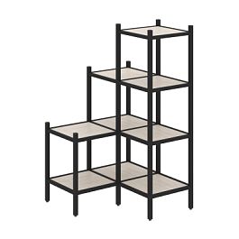 Loft Угловой внутренний стеллаж наборный VR.L-36 Денвер светлый/Чёрный металл 862*862*1458 - Фото предпросмотра