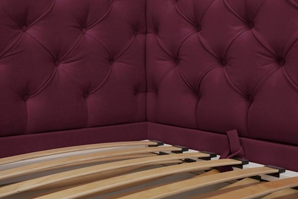 Кровать «Порше», каретная стяжка с доп. спальным местом, розовая - Вид 5