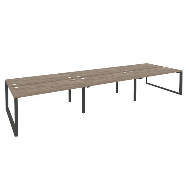 Onix Рабочая станция на О-образном м/к O.MO-D.RS-6.4.7 Тиквуд темный/Антрацит металл 4740*1475*750 - Вид 1