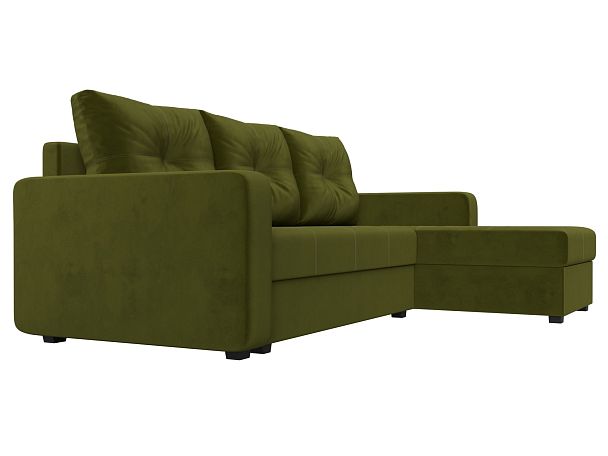 Диван угловой Ливерпуль Лайт правый угол Микровельвет зеленый - Вид 3
