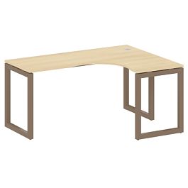 Metal System Quattro Стол криволинейный правый на О-образном м/к 50БО.СА-4 (R) Акация/Мокко металл 1600*1200*750 - Фото предпросмотра