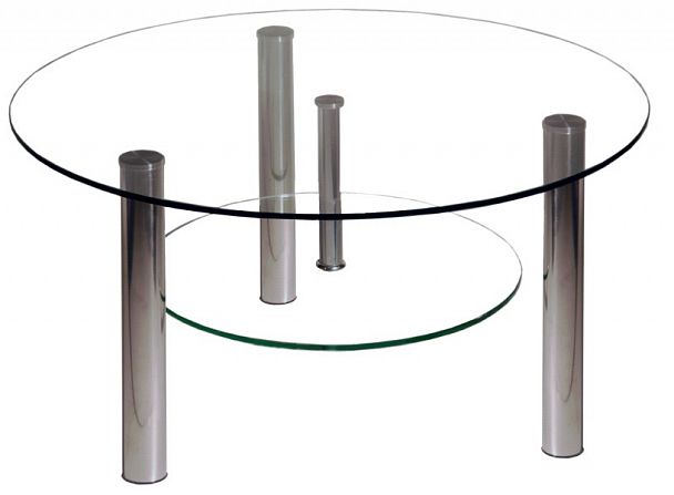 Стол журнальный Гранд-6МП  800х800х420 хром "Журнальные столы" ТК-002561000705 серый - Вид 1