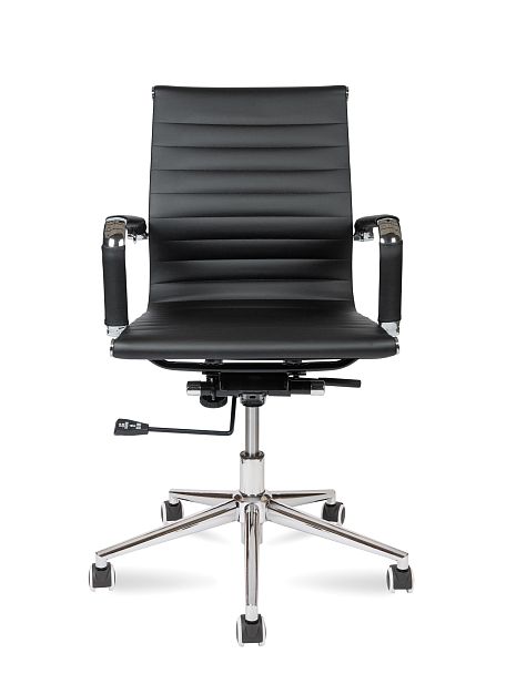 Кресло Техно LB / хром / черная экокожа - Вид 2