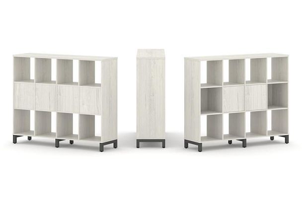 Стайл Проджект Набор стеллажа 1 сторон., 3 яр. SN.NS-341 Дуб Наварра/Металл Антрацит 1488*400*1248 - Вид 1