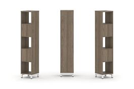 Стайл Проджект Набор стеллажа 1 сторон., 5 яр. SN.NS-511 Вяз Благородный/Металл Белый 387*400*1982 - Фото предпросмотра