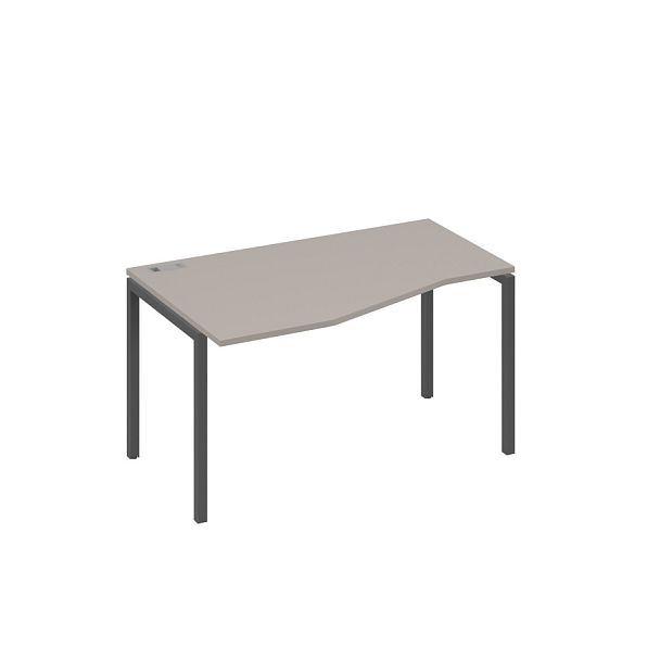 Стол эргономичный левый "Техно" на металлокаркасе DUE A4 А4 Б2 063 БП мокко премиум / металлокаркас антрацит - Вид 1