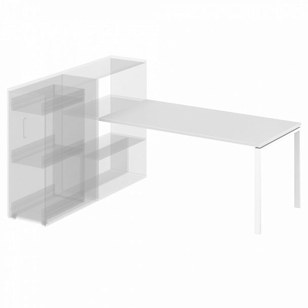 Стол приставной на металлокаркасе "Тандем-А" ПК-ТНА-СТП155Х80-В2-1051 белый - Вид 1