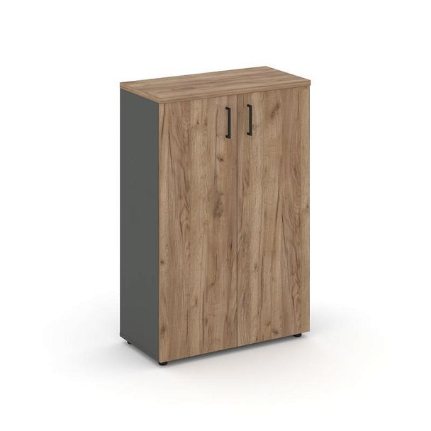 Style Project Шкаф средний широкий SN.STS-204 Антрацит/Дуб Табак/Черный Ручки 796*400*1203 - Вид 1