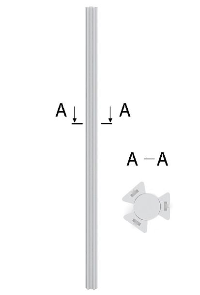 Стойка угловая "Мобильные офисные перегородки «Ритм»"  ПК-РТМ-СКУ138х4/М3-В1-07 серый - Вид 1