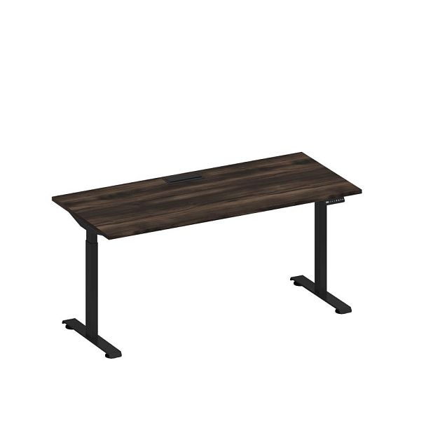 Стол письменный на электроприводе с заглушкой Elevo А2 ЧР 004 ДР дуб ристретто/ черный гладкий - Вид 1