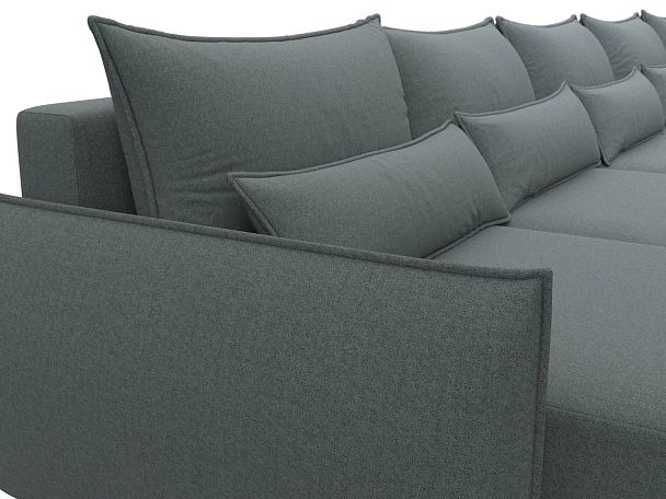 Диван п-образный Лига-051 НПБ МегаЛонг Рогожка серый - Вид 4