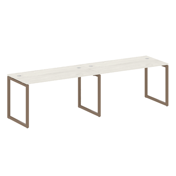 Metal System Quattro Р. ст. на 2 раб. места на О-образном м/к 40БО.СМ-2.3 Дуб наварра/Мокко металл 2800*720*750 - Вид 1