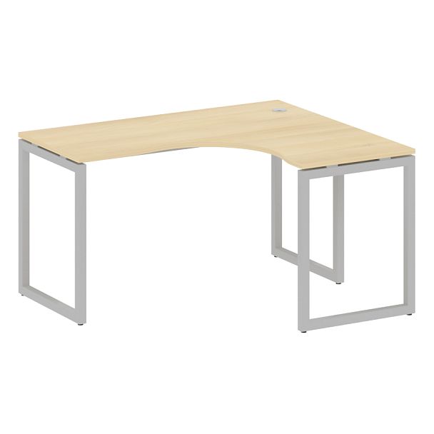 Metal System Quattro Стол криволинейный правый на О-образном м/к 40БО.СА-3 (R) Акация/Серый металл 1400*1200*750 - Вид 1