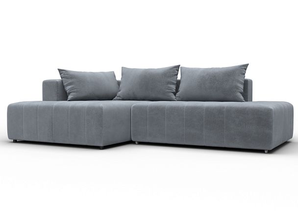 Диван угловой Лига-103 НПБ угол левый Велюр серый - Вид 1