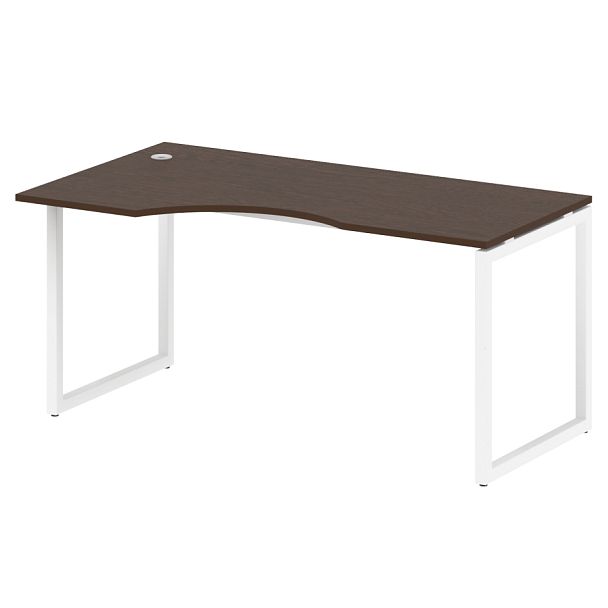 Metal System Quattro Стол криволинейный левый на О-образном м/к 40БО.СА-1 (L) Венге/Белый металл 1600*900*750 - Вид 1