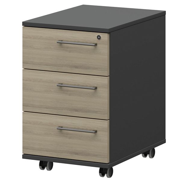 Тумба мобильная/подвесная левая KZT-61L Кронберг/Графит 416x568x648 Кортез - Вид 1