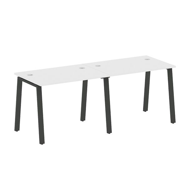 Metal System Р. ст. на 2 раб. места на А-образном м/к БА.СМ-2.1 Белый/Антрацит металл 2000*720*750 - Вид 1