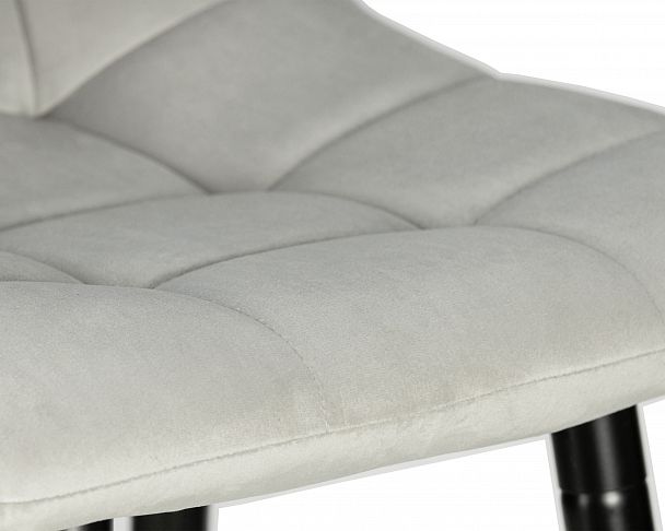 Стул барный DOBRIN NICOLE (черные матовые ножки, светло-серый велюр (108-52)) - Вид 7