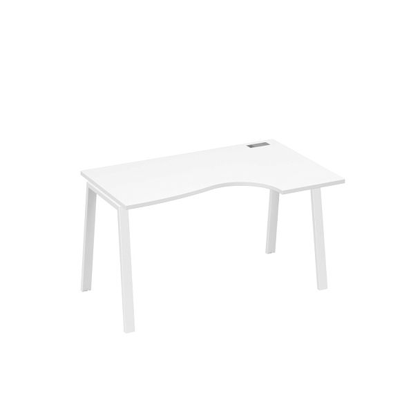 Стол эргономичный правый "Классика" на металлокаркасе TRE A4 А4 Б3 044 БП белый премиум / металлокаркас белый - Вид 1