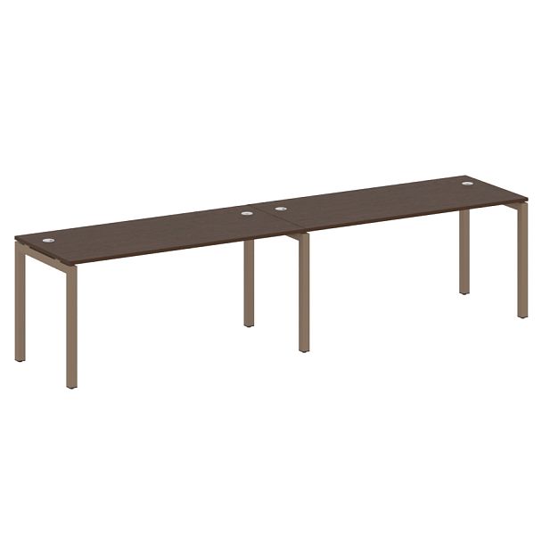 Metal System Quattro Р. ст. на 2 раб. места на П-образном м/к 50БП.СМ-2.4 Венге/Мокко металл 3200*720*750 - Вид 1