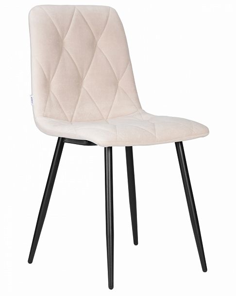 Стул обеденный DOBRIN CHILLY ROMBO (Бежевый Simple 44, основание черный) - Вид 1