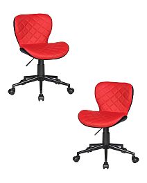 Набор 2 шт Офисное кресло для персонала DOBRIN RORY (красно-чёрный) - Фото предпросмотра