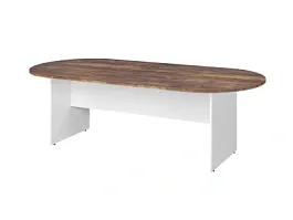 TANDEM RTD011-240-SH Конференц-стол овальный ун-й 2400х1200х750 Таксония шоколадная/Белый - Фото предпросмотра
