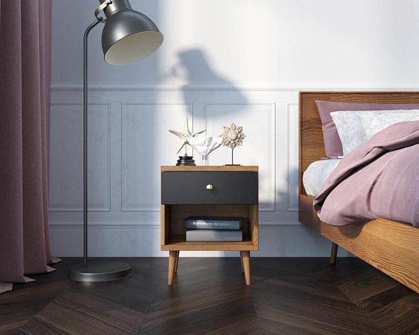 Тумбочка Berber с открытой полкой 33 принт арт BB33/Print_33, разноцветная - Вид 2