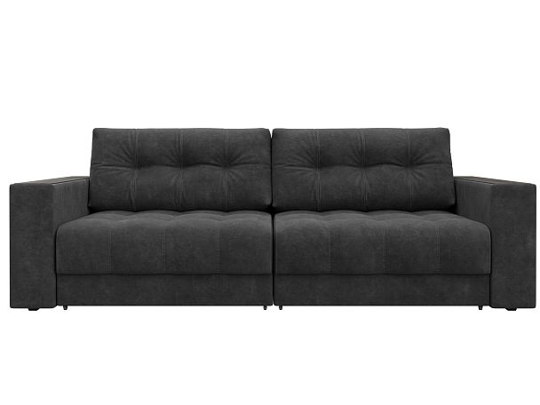 Диван прямой с декором Лига-049 НПБ Велюр серый - Вид 2