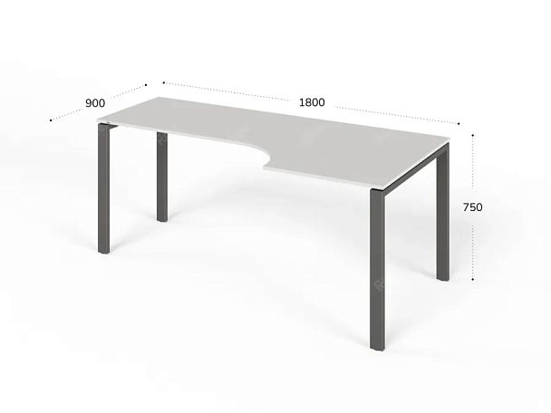 ЛАЙТ / LIGHT RLG016-16x9R Угловой стол 180x90x75 Белый - Вид 2