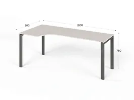 UNITY РМСУ9-18L ДУБ МОЛОЧНЫЙ Стол на металлокаркасе угловой левый 1800х900х750 - Фото предпросмотра