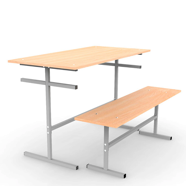 Скамья на 3 места "ССТ 1500", 1500х300х420 мм, каркас металл, сиденье ЛДСП бук - Вид 8