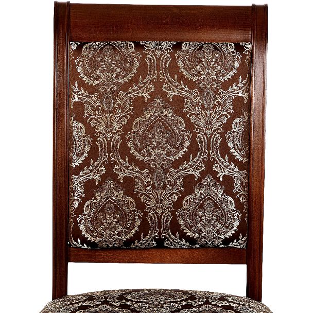 Комплект деревянных стульев с мягким сиденьем Бармс Античный орех/Темно-коричневый жаккард, 2 шт. - Вид 7