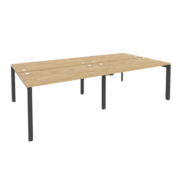 Onix Рабочая станция на П-образном м/к O.MP-D.RS-4.3.7 Тиквуд светлый/Антрацит металл 2760*1475*750 - Вид 1