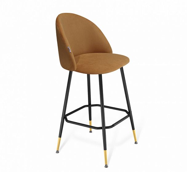 Стул барный Sheffilton SHT-ST35/S148 горчичный/черный муар/золото - Вид 1