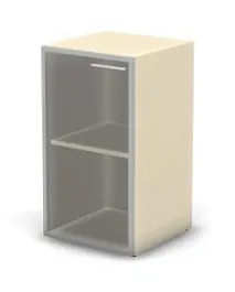 RAC084 ACCORD Шкаф низкий, левый, прозрачное стекло 451х448х814 Прозрачное стекло/Кашемир - Фото предпросмотра