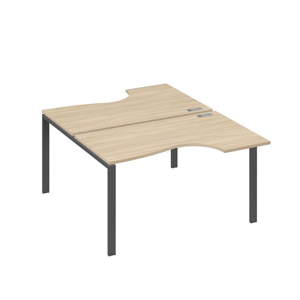 Рабочая станция (2х140) каркас UNO со столами Классика A4 А4 Б1 184 БП дуб скандинавский / металлокаркас антрацит - Вид 1