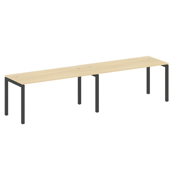 Metal System Quattro Р. ст. на 2 раб. места на П-образном м/к 50БП.СМ-2.4 Акация/Антрацит металл 3200*720*750 - Вид 1