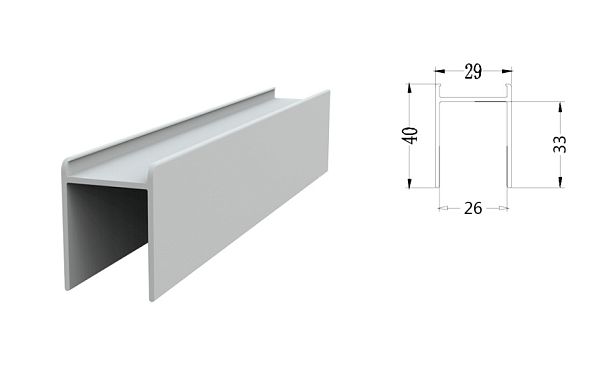 Профиль для навесных элементов,  паз 25мм "Тандем-Т"  ПК-АСС-ПНЭ110//25-В1-76 белый - Вид 1