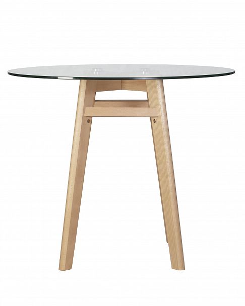 Стол обеденный DOBRIN HENRY`90 GLASS (столешница стекло, деревянное основание) - Вид 3