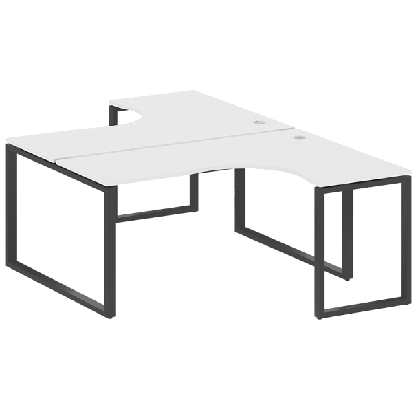 Metal System Р. ст. криволинейная на О-образном м/к БО.РАС-СА-2.4 Белый/Антрацит металл 1600*2435*750 - Вид 1